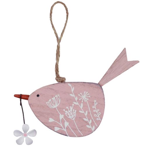 Koristeellinen lintu kevät koristeena riippuva koriste puu pinkki 15×8,5cm