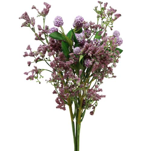 Floristik24 Keinotekoinen kukkakimppu silkkikukkia marjan oksa violetti 51cm