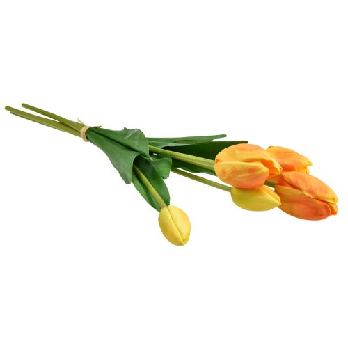 kohteita Oranssinkeltaiset tulppaanit koristelu Real Touch tekokukat 49cm 5 kpl