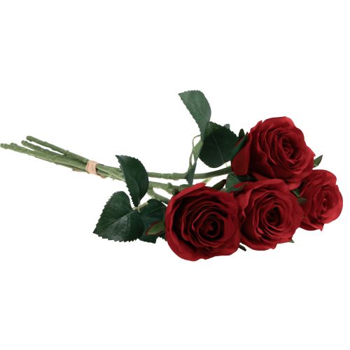 Floristik24 Keinotekoiset ruusut Punaiset Keinoruusut Silkkikukat Punaiset 50cm 4kpl