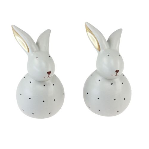 Floristik24 Pääsiäispupu koristefiguurit kanit pistekuviolla 13cm 2kpl