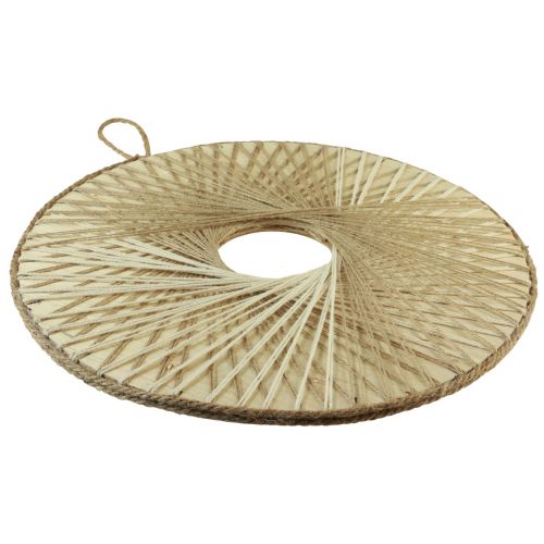 kohteita Boho-seinäkoriste koristesormus puusta luonnonkuiduista Ø40cm