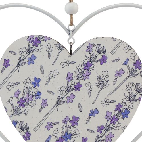 kohteita Koristesydämet valkoisen lilaan ripustamiseen 18,5×17cm 4 kpl