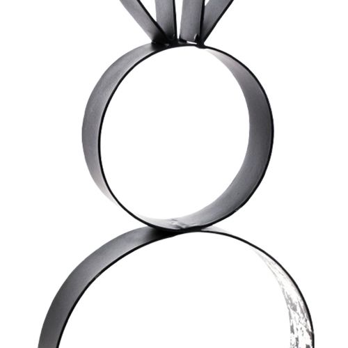 kohteita Pääsiäispupu musta hopea kanit metallipuuta 13,5×37cm