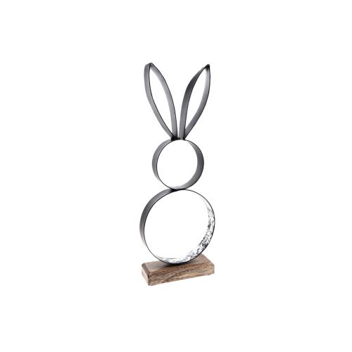 Pääsiäispupu koristelu metalli musta hopea pääsiäisfiguuri 11×31cm