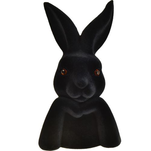 Floristik24 Thinking Rabbit Bust Black Flocked – 2. laatu – pääsiäinen 16,5×13×27 cm