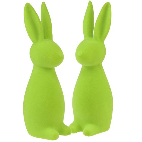 Flocked puput omenanvihreä – 2. valinta – Pääsiäispöytäkoristeet 8×10×29cm 2 kpl