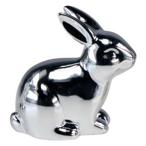 kohteita Rabbit Silver Istuva Keraaminen Metal Look 8,5cm 3kpl