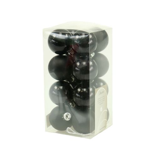 Floristik24 Joulupallo muovia Ø4cm musta 16 kpl