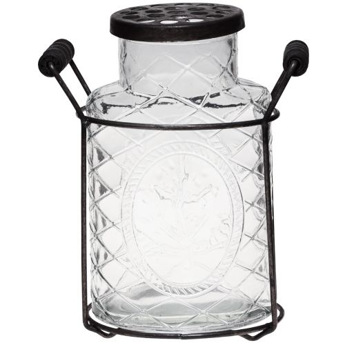 Floristik24 Lasimaljakko kannella, pulloteline 16,5×8,5×18,5 cm