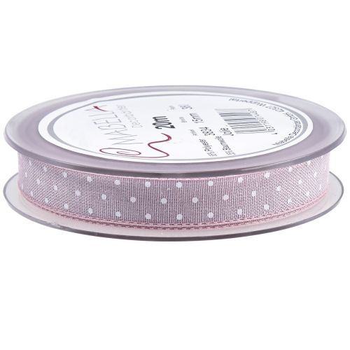 kohteita Lahjanauha vaaleanpunainen koristenauha pisteillä 15mm 20m