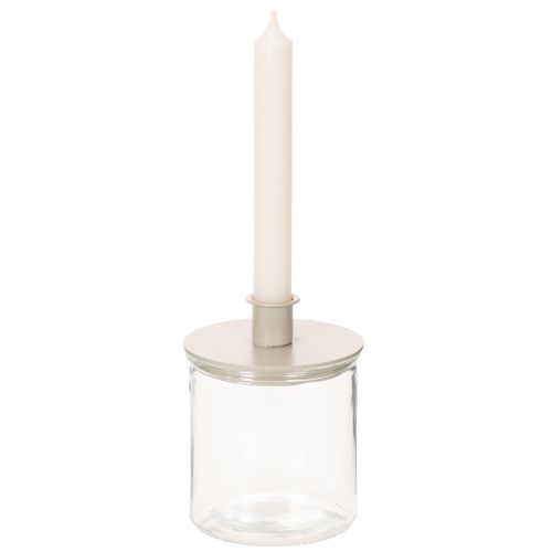 Pyöreät kermanväriset kynttilänjalat kartiokynttilöille, pöytäkoriste, 10 cm, 2 kpl | Floristik24.fi