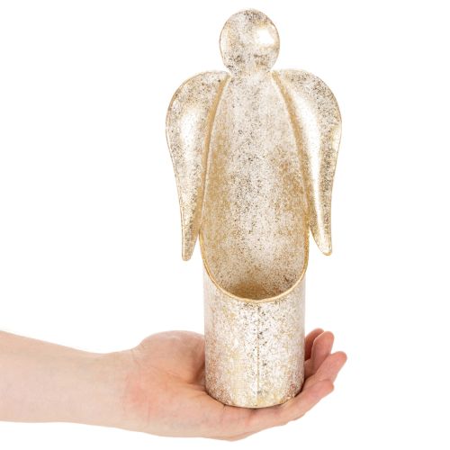 Kynttilänjalka enkelihahmo kultainen juhlava koriste 27cm | Floristik24.fi