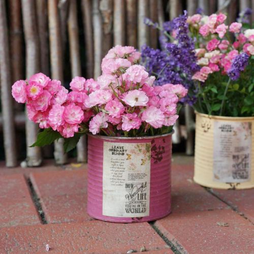 kohteita Koristeellinen peltirasia, shabby chic -tyyliä, metallia, Ø11cm, korkeus 10.5cm, eri värejä