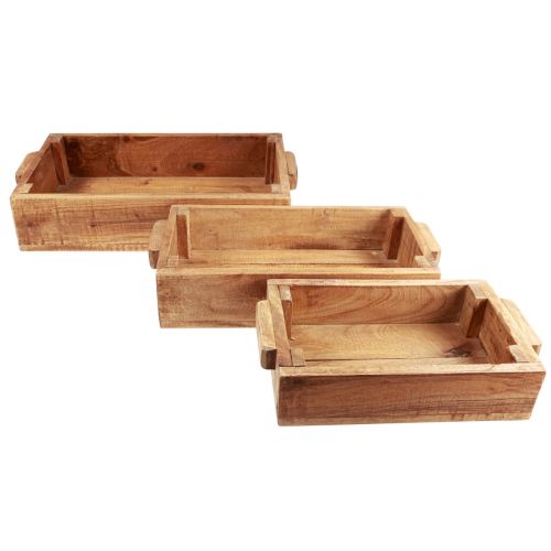 kohteita Istutuslaatikko puinen istutuskone 48,5/40,5/32,5cm 3 kpl setti