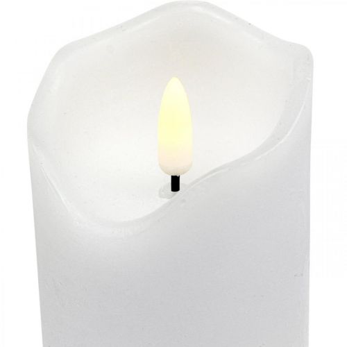 Floristik24 LED-kynttilä ajastimella aito vahavalkoinen pilarikynttilä H17cm