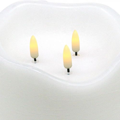 LED-kynttilä iso vahavalkoinen akkuajastimeen Ø14,5cm K15cm