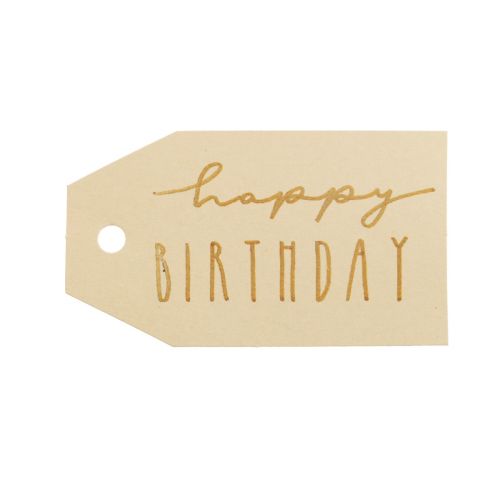 kohteita Lahjatarrat painettu paperi Happy Birthday 4×7cm 24 kpl