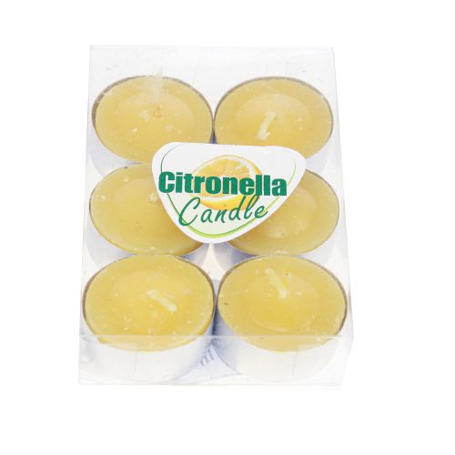 Floristik24 Tuoksukynttilä citronella kynttilä, sitronella-teevalot Ø3,5cm K1,5cm 6 kpl