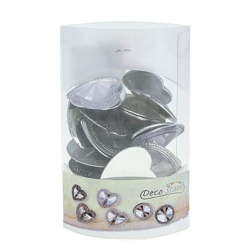 Floristik24 Akryylisydän jalokivillä 3,5cm hopea 20 kpl