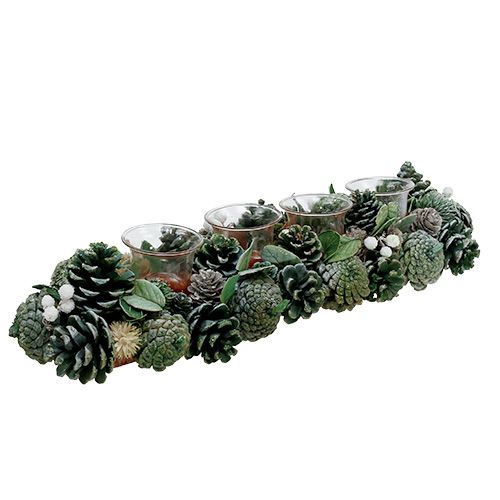 Floristik24 Adventtijärjestely 45cm vihreä 4 teevalolle