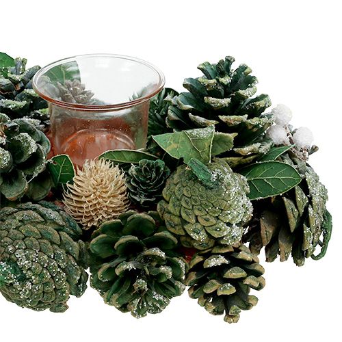 Floristik24 Adventtijärjestely 45cm vihreä 4 teevalolle