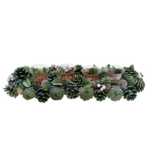Floristik24 Adventtijärjestely 45cm vihreä 4 teevalolle