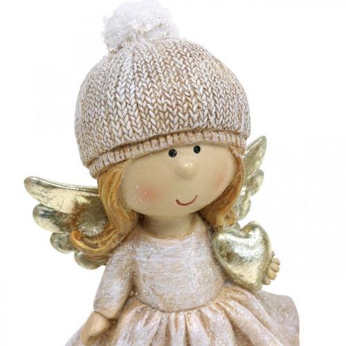 Floristik24 Adventtikoristeet Jouluenkeli, enkelisydänfiguuri H16,5cm 2kpl