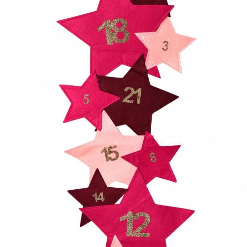 Floristik24 Adventtikalenteri täyttää itsesi Huopatähdet vaaleanpunainen, punainen H2m
