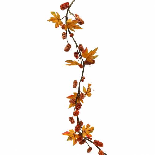 Floristik24 Syksyn koristekimppu vaahteranlehdillä ja kävyillä oranssi 1,28m