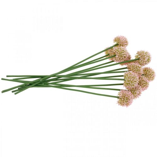 Floristik24 Tekokukka allium pinkki 38cm keinokoriste sipuli silkkikukka nippuna 12kpl