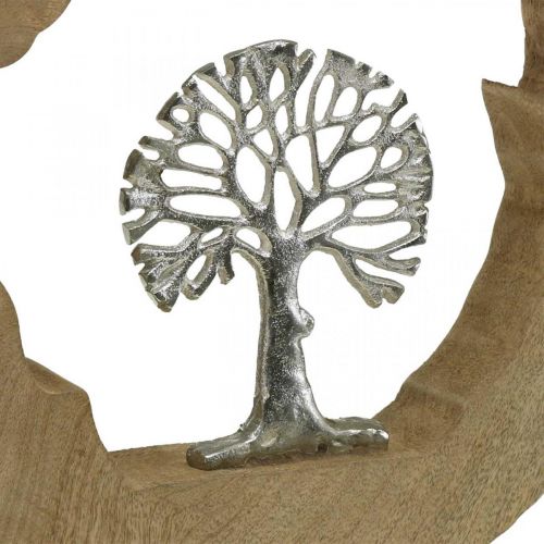 Floristik24 Puu pöytäkoristepuuta mangopuun asettamiseen luonnollinen, metalli 32×5×34cm
