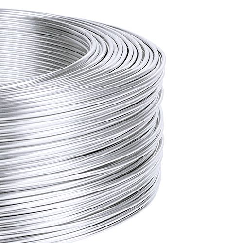 Floristik24 Alumiinilanka 1mm 500g hopeaa