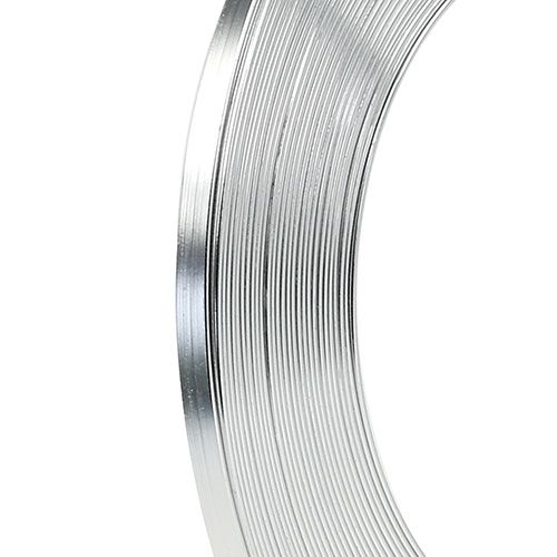 Floristik24 Alumiininen litteä lanka hopea 5mm x 1mm 10m