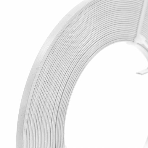 Floristik24 Alumiininen litteä lanka 5 mm 10 m valkoinen helmilanka