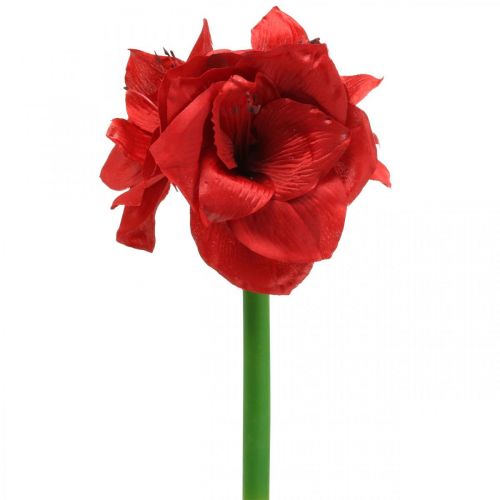 Amaryllis punainen tekosilkkikukka kolmella kukkalla H40cm