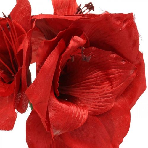 Floristik24 Amaryllis punainen tekosilkkikukka kolmella kukkalla H40cm
