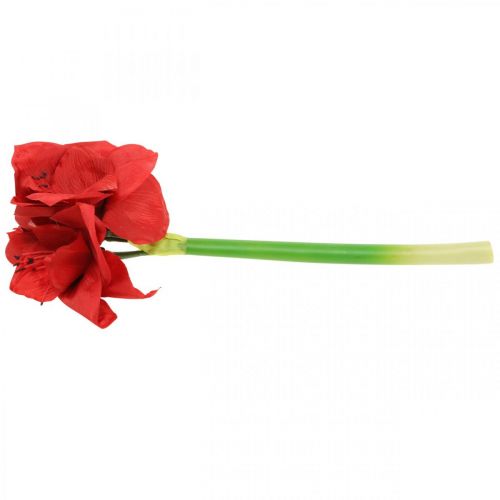 Floristik24 Amaryllis punainen tekosilkkikukka kolmella kukkalla H40cm