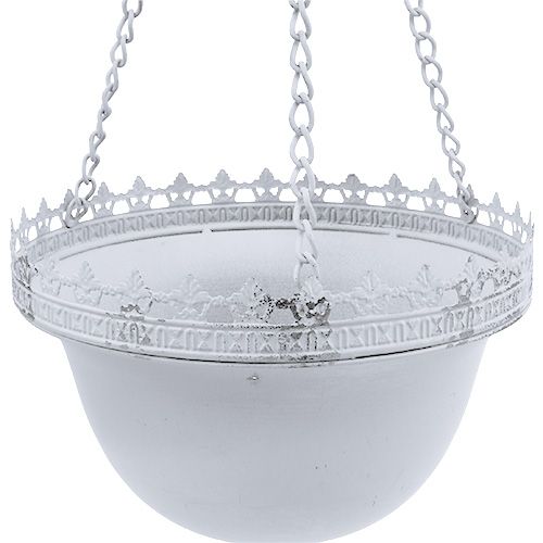 Floristik24 Riippuva korikoru valkoinen Ø23cm K21cm