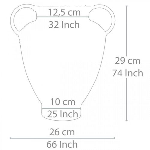 Amphora Antiikki näyttää istutus maljakko metalli puutarha koristelu H29cm