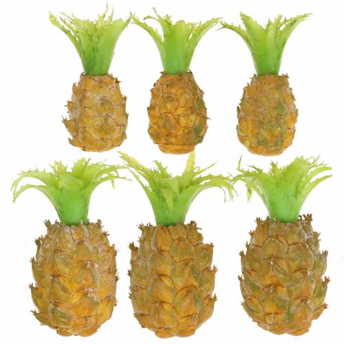 Mini ananas keinotekoinen H6,5cm - 8cm 6kpl 6kpl