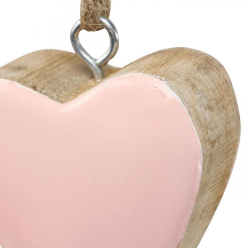 Riipus puiset sydämet koristesydämet pinkki Ø5-5,5cm 12kpl