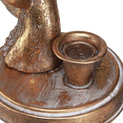 kohteita Antiikkikynttilänjalka lasi peuran pää kultaa metallia 26cm