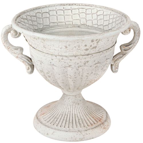 kohteita Antiikkipokaali kahvoilla metallikoriste vintage harmaa valkoinen K18cm