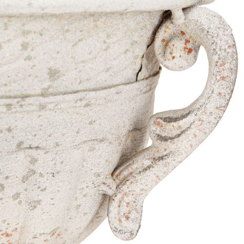 kohteita Antiikkipokaali kahvoilla metallikoriste vintage harmaa valkoinen K18cm