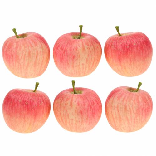 Floristik24 Koristeellinen omena vaaleanpunainen, keltainen Real-Touch 6.5cm 6kpl