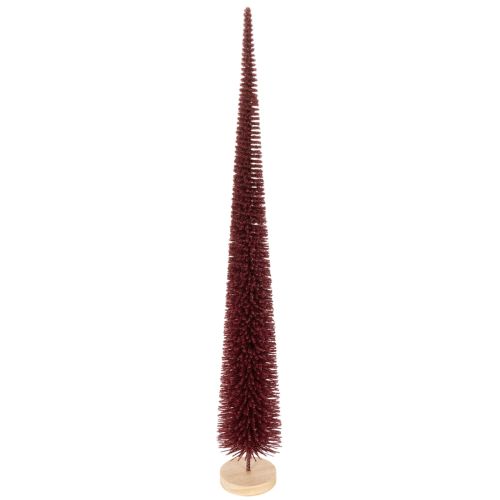 Koristeellinen joulukuusi, kapea puuhahmo puisella jalustalla, 60 cm
