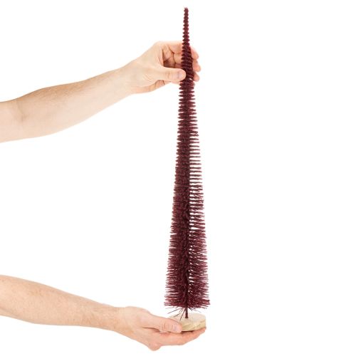 Koristeellinen joulukuusi, kapea puuhahmo puisella jalustalla, 60 cm | Floristik24.fi