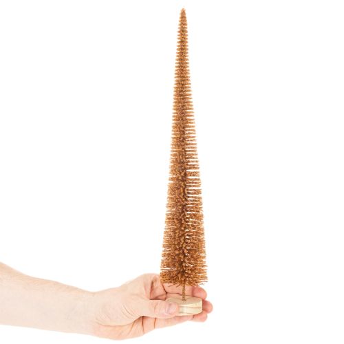 Keinotekoinen joulukuusenkoriste, kapea, puisella jalustalla, 40 cm, 3 kpl | Floristik24.fi
