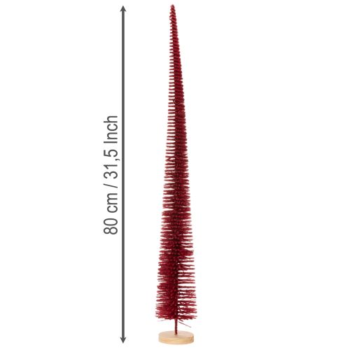 Moderni kapea koristeellinen joulukuusi puisella jalustalla, 80 cm | Floristik24.fi